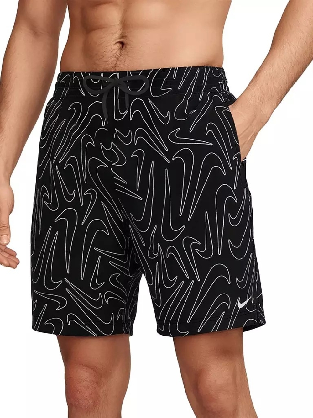 Nike Men's Swim Breaker Tossed Swoosh 7" Swim Trunks